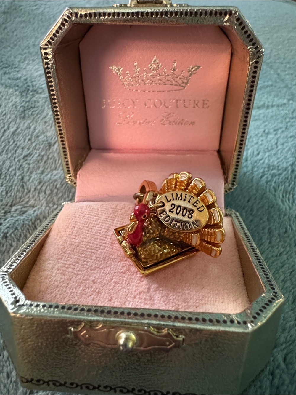NIB Juicy Couture Gold Tone 2008 Limited Edition Turkey Charm